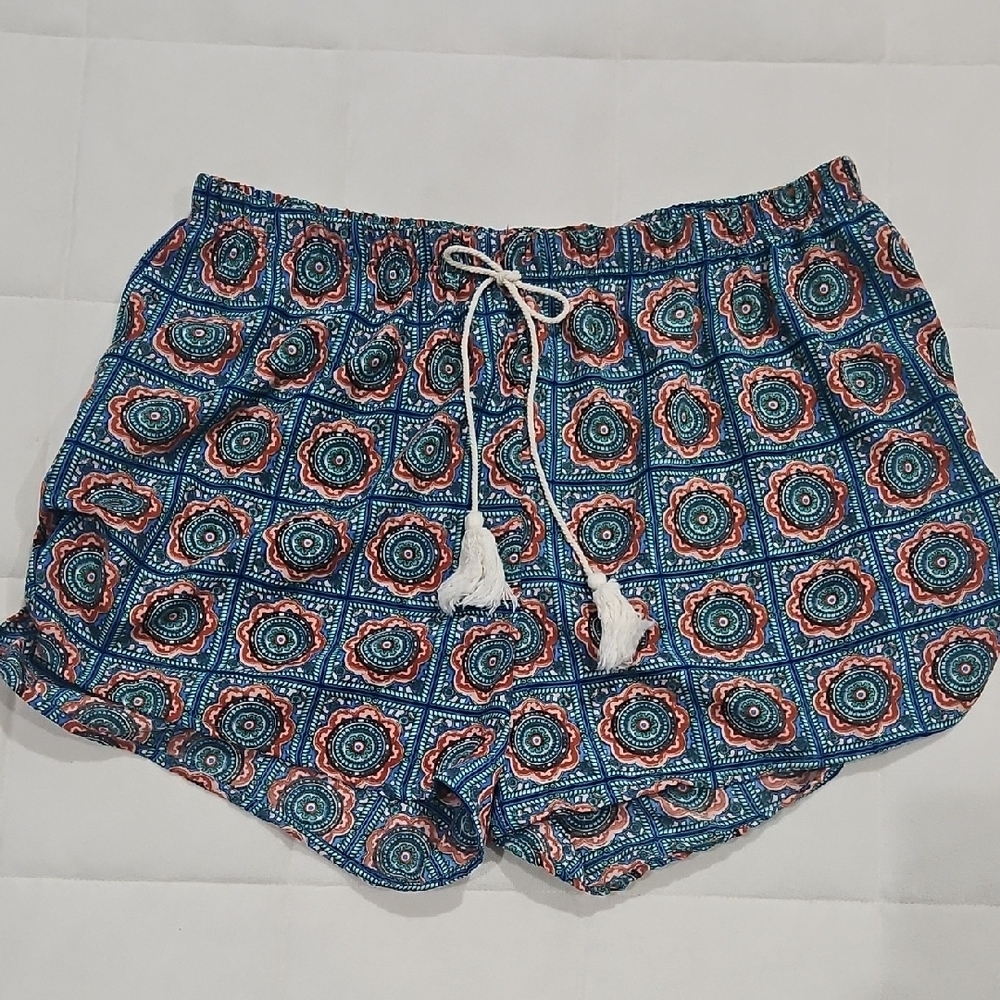 Orange Creek Blue and Red Patterned Athletic Shorts - Picture 7 of 7